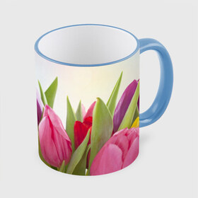 Кружка 3D с принтом Тюльпаны в Санкт-Петербурге, керамика | ёмкость 330 мл | 8 марта | аромат | букет | вазон | великолепие | дача | девушки | женщины | краски | красота | куст | лужайка | милые цветы | огород | палитра | прелесть | радуга | растение | тюльпаны
