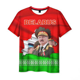 Мужская футболка 3D с принтом Belarus 18 в Санкт-Петербурге, 100% полиэфир | прямой крой, круглый вырез горловины, длина до линии бедер | belarus | беларусь | лукашенко | президент