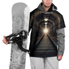 Накидка на куртку 3D с принтом Бескрайний тоннель в Санкт-Петербурге, 100% полиэстер |  | Тематика изображения на принте: железная дорога | иллюзия | коридор | свет в конце тоннеля | тоннель