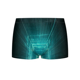 Мужские трусы 3D с принтом Цифровой тоннель в Санкт-Петербурге, 50% хлопок, 50% полиэстер | классическая посадка, на поясе мягкая тканевая резинка | глубины сознания | интернет | коридор | матрица | оптическая иллюзия | секрет | сеть | тайна | тоннель