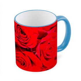 Кружка 3D с принтом Розы в Санкт-Петербурге, керамика | ёмкость 330 мл | букет | красная | лепестки | роза | цветы