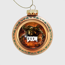 Стеклянный ёлочный шар с принтом Doom 4 Hell Cyberdemon в Санкт-Петербурге, Стекло | Диаметр: 80 мм | cyberdemon | demon | doom | hell | дум