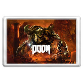 Магнит 45*70 с принтом Doom 4 Hell Cyberdemon в Санкт-Петербурге, Пластик | Размер: 78*52 мм; Размер печати: 70*45 | cyberdemon | demon | doom | hell | дум
