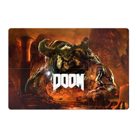 Магнитный плакат 3Х2 с принтом Doom 4 Hell Cyberdemon в Санкт-Петербурге, Полимерный материал с магнитным слоем | 6 деталей размером 9*9 см | Тематика изображения на принте: cyberdemon | demon | doom | hell | дум
