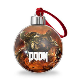 Ёлочный шар с принтом Doom 4 Hell Cyberdemon в Санкт-Петербурге, Пластик | Диаметр: 77 мм | Тематика изображения на принте: cyberdemon | demon | doom | hell | дум