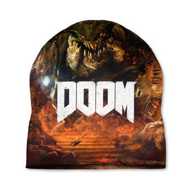 Шапка 3D с принтом Doom 4 Hell Cyberdemon в Санкт-Петербурге, 100% полиэстер | универсальный размер, печать по всей поверхности изделия | cyberdemon | demon | doom | hell | дум