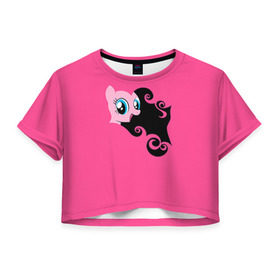 Женская футболка 3D укороченная с принтом Me little pony 4 в Санкт-Петербурге, 100% полиэстер | круглая горловина, длина футболки до линии талии, рукава с отворотами | my little pony