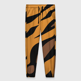 Женские брюки 3D с принтом Шерсть тигра в Санкт-Петербурге, полиэстер 100% | прямой крой, два кармана без застежек по бокам, с мягкой трикотажной резинкой на поясе и по низу штанин. В поясе для дополнительного комфорта — широкие завязки | оранжевый | текстура | тигр