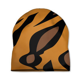 Шапка 3D с принтом Шерсть тигра в Санкт-Петербурге, 100% полиэстер | универсальный размер, печать по всей поверхности изделия | оранжевый | текстура | тигр