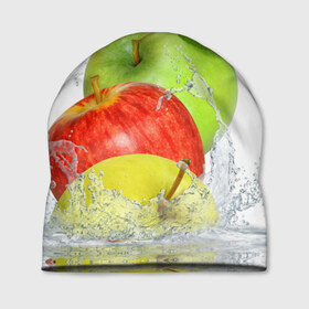 Шапка 3D с принтом Яблоки в Санкт-Петербурге, 100% полиэстер | универсальный размер, печать по всей поверхности изделия | фрукты | яблоки