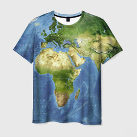 Мужская футболка 3D с принтом Карта в Санкт-Петербурге, 100% полиэфир | прямой крой, круглый вырез горловины, длина до линии бедер | map | world | карта | мир