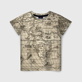 Детская футболка 3D с принтом Карта 15 в Санкт-Петербурге, 100% гипоаллергенный полиэфир | прямой крой, круглый вырез горловины, длина до линии бедер, чуть спущенное плечо, ткань немного тянется | map | world | карта | мир