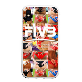 Чехол для iPhone XS Max матовый с принтом Волейбол 1 в Санкт-Петербурге, Силикон | Область печати: задняя сторона чехла, без боковых панелей | Тематика изображения на принте: fiv3 | volleyball | волейбол