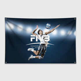 Флаг-баннер с принтом Волейбол 4 в Санкт-Петербурге, 100% полиэстер | размер 67 х 109 см, плотность ткани — 95 г/м2; по краям флага есть четыре люверса для крепления | fiv3 | volleyball | волейбол