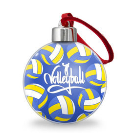Ёлочный шар с принтом Волейбол 6 в Санкт-Петербурге, Пластик | Диаметр: 77 мм | Тематика изображения на принте: volleyball | волейбол