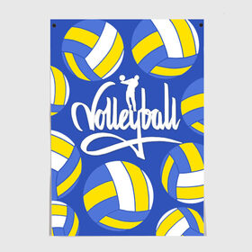 Постер с принтом Волейбол 6 в Санкт-Петербурге, 100% бумага
 | бумага, плотность 150 мг. Матовая, но за счет высокого коэффициента гладкости имеет небольшой блеск и дает на свету блики, но в отличии от глянцевой бумаги не покрыта лаком | volleyball | волейбол