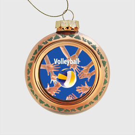 Стеклянный ёлочный шар с принтом Волейбол 24 в Санкт-Петербурге, Стекло | Диаметр: 80 мм | Тематика изображения на принте: volleyball | волейбол