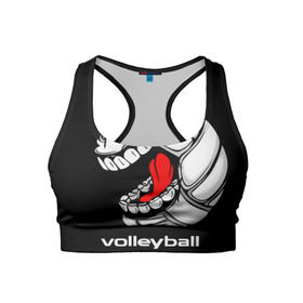 Женский спортивный топ 3D с принтом Волейбол 25 в Санкт-Петербурге, 82% полиэстер, 18% спандекс Ткань безопасна для здоровья, позволяет коже дышать, не мнется и не растягивается |  | volleyball | волейбол