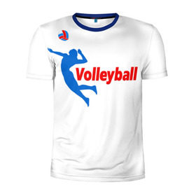 Мужская футболка 3D спортивная с принтом Волейбол 31 в Санкт-Петербурге, 100% полиэстер с улучшенными характеристиками | приталенный силуэт, круглая горловина, широкие плечи, сужается к линии бедра | Тематика изображения на принте: volleyball | волейбол
