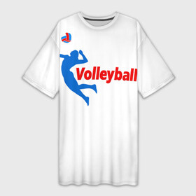 Платье-футболка 3D с принтом Волейбол 31 в Санкт-Петербурге,  |  | Тематика изображения на принте: volleyball | волейбол