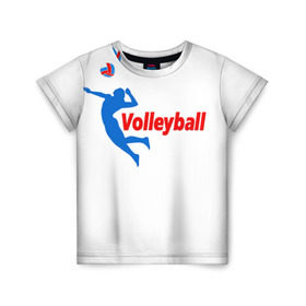 Детская футболка 3D с принтом Волейбол 31 в Санкт-Петербурге, 100% гипоаллергенный полиэфир | прямой крой, круглый вырез горловины, длина до линии бедер, чуть спущенное плечо, ткань немного тянется | Тематика изображения на принте: volleyball | волейбол