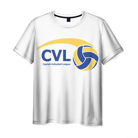 Мужская футболка 3D с принтом Волейбол 39 в Санкт-Петербурге, 100% полиэфир | прямой крой, круглый вырез горловины, длина до линии бедер | cvl | volleyball | волейбол