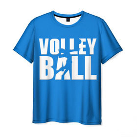 Мужская футболка 3D с принтом Волейбол 77 в Санкт-Петербурге, 100% полиэфир | прямой крой, круглый вырез горловины, длина до линии бедер | volleyball | волейбол