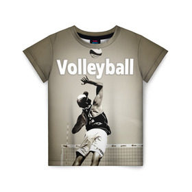 Детская футболка 3D с принтом Волейбол 78 в Санкт-Петербурге, 100% гипоаллергенный полиэфир | прямой крой, круглый вырез горловины, длина до линии бедер, чуть спущенное плечо, ткань немного тянется | volleyball | волейбол