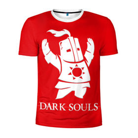 Мужская футболка 3D спортивная с принтом Dark Souls 1 в Санкт-Петербурге, 100% полиэстер с улучшенными характеристиками | приталенный силуэт, круглая горловина, широкие плечи, сужается к линии бедра | dark souls | praise the sun | you died | дарк соулс