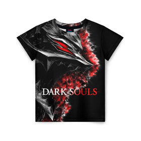 Детская футболка 3D с принтом Dark Souls 7 в Санкт-Петербурге, 100% гипоаллергенный полиэфир | прямой крой, круглый вырез горловины, длина до линии бедер, чуть спущенное плечо, ткань немного тянется | dark souls | praise the sun | you died | дарк соулс