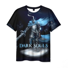 Мужская футболка 3D с принтом Dark Souls 17 в Санкт-Петербурге, 100% полиэфир | прямой крой, круглый вырез горловины, длина до линии бедер | dark souls | praise the sun | you died | дарк соулс