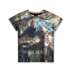 Детская футболка 3D с принтом Dark Souls 20 в Санкт-Петербурге, 100% гипоаллергенный полиэфир | прямой крой, круглый вырез горловины, длина до линии бедер, чуть спущенное плечо, ткань немного тянется | dark souls | praise the sun | you died | дарк соулс
