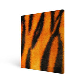 Холст квадратный с принтом Шкура тигра в Санкт-Петербурге, 100% ПВХ |  | кошка | полосатая | текстуры | тигр