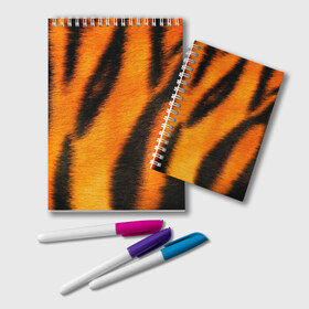 Блокнот с принтом Шкура тигра в Санкт-Петербурге, 100% бумага | 48 листов, плотность листов — 60 г/м2, плотность картонной обложки — 250 г/м2. Листы скреплены удобной пружинной спиралью. Цвет линий — светло-серый
 | кошка | полосатая | текстуры | тигр