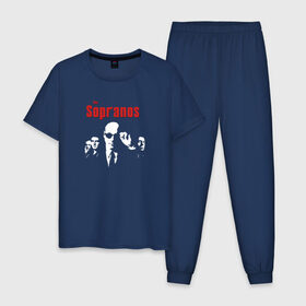 Мужская пижама хлопок с принтом the Sopranos (Клан Сопрано) в Санкт-Петербурге, 100% хлопок | брюки и футболка прямого кроя, без карманов, на брюках мягкая резинка на поясе и по низу штанин
 | the sopranos | клан сопрано | сопрано