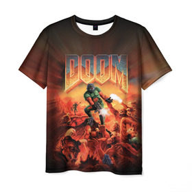 Мужская футболка 3D с принтом Doom 1993 в Санкт-Петербурге, 100% полиэфир | прямой крой, круглый вырез горловины, длина до линии бедер | Тематика изображения на принте: 