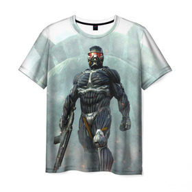 Мужская футболка 3D с принтом Crysis в Санкт-Петербурге, 100% полиэфир | прямой крой, круглый вырез горловины, длина до линии бедер | Тематика изображения на принте: крайзис | пророк