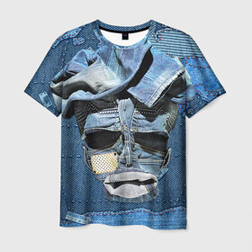 Мужская футболка 3D с принтом Джинсовый 5 в Санкт-Петербурге, 100% полиэфир | прямой крой, круглый вырез горловины, длина до линии бедер | 