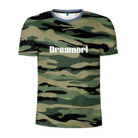 Мужская футболка 3D спортивная с принтом Dreamer! в Санкт-Петербурге, 100% полиэстер с улучшенными характеристиками | приталенный силуэт, круглая горловина, широкие плечи, сужается к линии бедра | camo | камо | камуфляж | мечтатель
