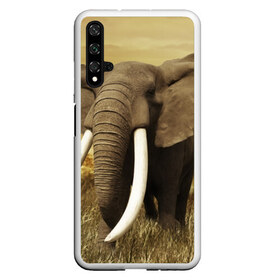 Чехол для Honor 20 с принтом Могучий слон в Санкт-Петербурге, Силикон | Область печати: задняя сторона чехла, без боковых панелей | elephant | африка | бивни | джунгли | мамонт | савана | сафари | слон | хобот