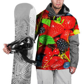Накидка на куртку 3D с принтом Ягоды в Санкт-Петербурге, 100% полиэстер |  | малина | ягода | ягодка | ягодная