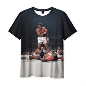 Мужская футболка 3D с принтом Muhammad Ali в Санкт-Петербурге, 100% полиэфир | прямой крой, круглый вырез горловины, длина до линии бедер | impossible is nothing | muhammad ali | бокс | боксёр | мохаммед али | спорт