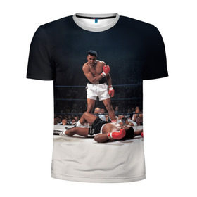 Мужская футболка 3D спортивная с принтом Muhammad Ali в Санкт-Петербурге, 100% полиэстер с улучшенными характеристиками | приталенный силуэт, круглая горловина, широкие плечи, сужается к линии бедра | impossible is nothing | muhammad ali | бокс | боксёр | мохаммед али | спорт