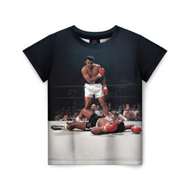 Детская футболка 3D с принтом Muhammad Ali в Санкт-Петербурге, 100% гипоаллергенный полиэфир | прямой крой, круглый вырез горловины, длина до линии бедер, чуть спущенное плечо, ткань немного тянется | impossible is nothing | muhammad ali | бокс | боксёр | мохаммед али | спорт