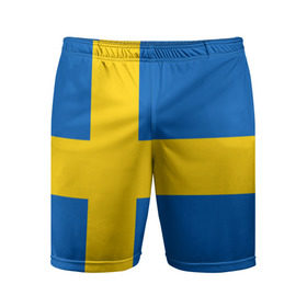 Мужские шорты 3D спортивные с принтом Швеция в Санкт-Петербурге,  |  | сборная | футбол