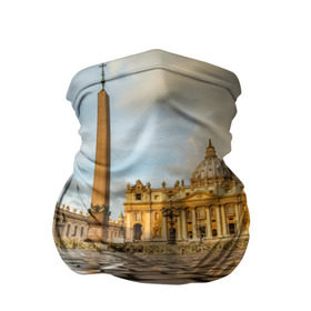 Бандана-труба 3D с принтом Италия (Рим) в Санкт-Петербурге, 100% полиэстер, ткань с особыми свойствами — Activecool | плотность 150‒180 г/м2; хорошо тянется, но сохраняет форму | europe | italy | rome | vatican | архитектура | ватикан | европа | ес | италия | обелиск | папа римский | площадь святого петра | рим | собор