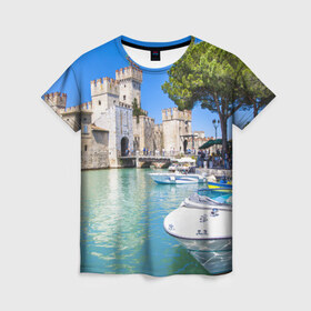 Женская футболка 3D с принтом Италия в Санкт-Петербурге, 100% полиэфир ( синтетическое хлопкоподобное полотно) | прямой крой, круглый вырез горловины, длина до линии бедер | europe | italy | вода | европа | ес | италия | каникулы | катера | отдых | отпуск | пляж | солнце | туризм