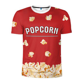 Мужская футболка 3D спортивная с принтом Popcorn в Санкт-Петербурге, 100% полиэстер с улучшенными характеристиками | приталенный силуэт, круглая горловина, широкие плечи, сужается к линии бедра | Тематика изображения на принте: corn | pop | корн | кукуруза | поп | попкорн