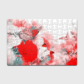 Пазл магнитный 126 элементов с принтом Цветы в Санкт-Петербурге, полимерный материал с магнитным слоем | 126 деталей, размер изделия —  180*270 мм | Тематика изображения на принте: бабочка | лепесток | природа | цветок | яркая