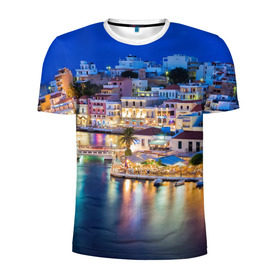 Мужская футболка 3D спортивная с принтом Крит (Греция) в Санкт-Петербурге, 100% полиэстер с улучшенными характеристиками | приталенный силуэт, круглая горловина, широкие плечи, сужается к линии бедра | crete | greece | афины | греция | европа | ес | крит | острова | отдых | отпуск | песок | пляж | солнце. туризм | средиземное море
